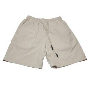 Jordan Craig Beige Nylon Athletic Shorts Khaki Casual Drawstring S Retro Mesa